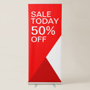 Custom Sale Today Retail Vector Red Retractable Banner