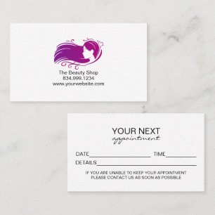 Custom Salon Appointment Card Template