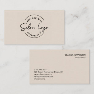 Custom Salon Business Card Minimalist Beauty Logo