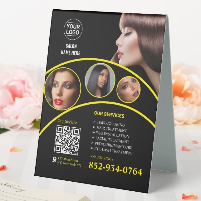 Custom Salon Business Table Tent Sign (In SItu (Wedding))
