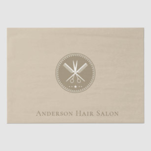 Custom Salon Elegant Neut – Taupe Star Logo Design Tissue Paper