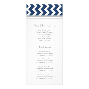 Custom Salon Rack Cards Blue Grey Chevron
