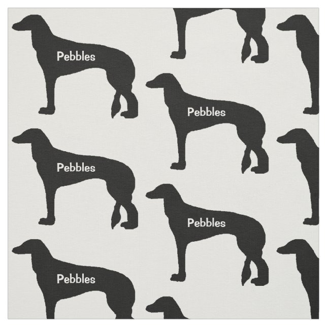Custom Saluki Dog Silhouette Fabric (Swatch)