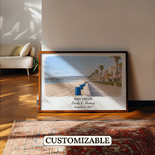 Custom San Diego Wall Art, California Poster
