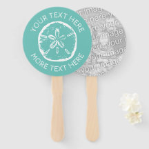 Custom sand dollar shell beach wedding party photo