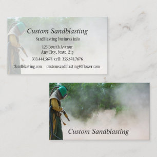 Custom Sandblasting Business Car Business Card