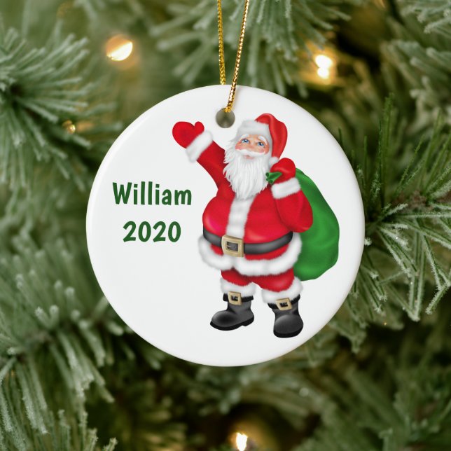 Custom Santa Christmas Ceramic Tree Decoration (Tree)