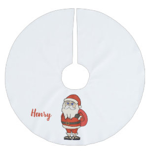 Custom Santa Claus Christmas Flip Flops Brushed Polyester Tree Skirt