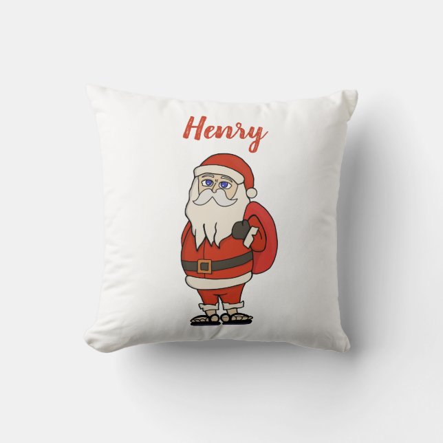 Custom Santa Claus Christmas Flip Flops Cushion (Front)