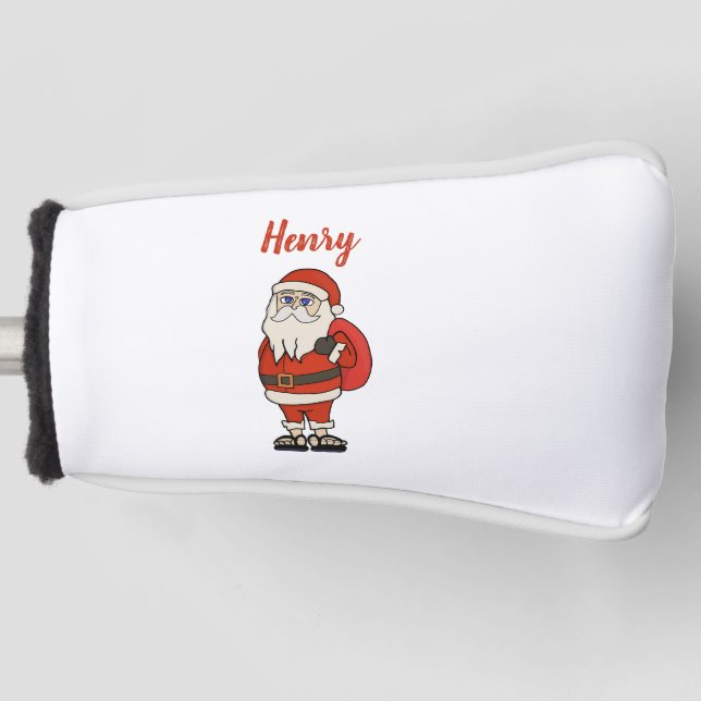 Custom Santa Claus Christmas Flip Flops Golf Head Cover (Front)