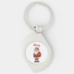 Custom Santa Claus Christmas Flip Flops Key Ring
