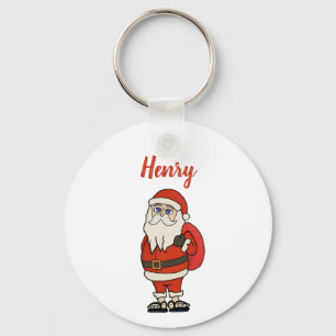 Custom Santa Claus Christmas Flip Flops Key Ring