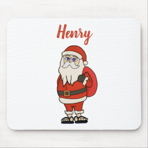 Custom Santa Claus Christmas Flip Flops Mouse Mat