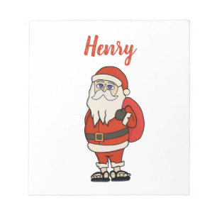 Custom Santa Claus Christmas Flip Flops Notepad