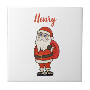 Custom Santa Claus Christmas Flip Flops Tile