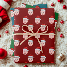 Custom Santa Claus Gift Wrap, Face