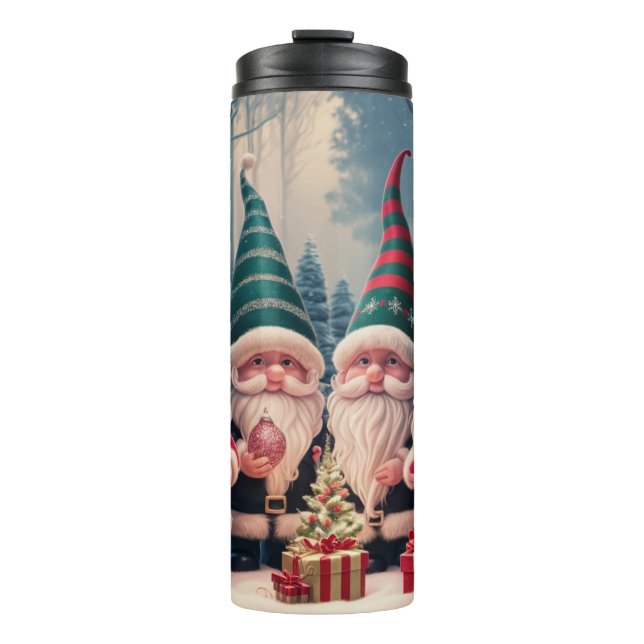 Custom Santa Gnome Christmas Tumblr – Holiday Gift Thermal Tumbler (Front)