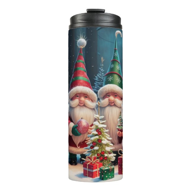 Custom Santa Gnome Holiday Tumblr – Festive Gift Thermal Tumbler (Front)