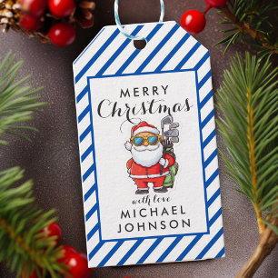 Custom Santa Golf Christmas- Funny Holiday Gift Tags