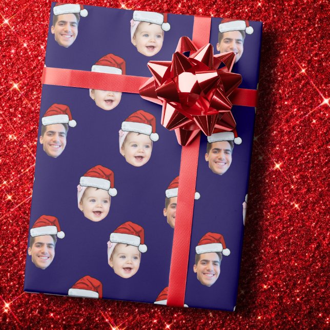 Custom Santa Hat Face  Wrapping Paper (Creator Uploaded)