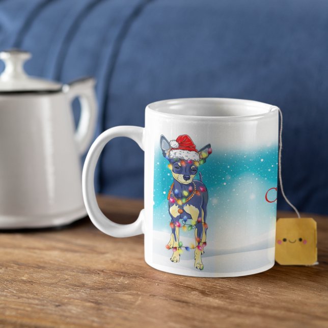 Custom Santa Hat Merry Christmas Chihuahu Lover Coffee Mug (Creator Uploaded)