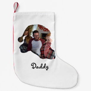 Custom Santa hat shape photo Christmas Family Small Christmas Stocking