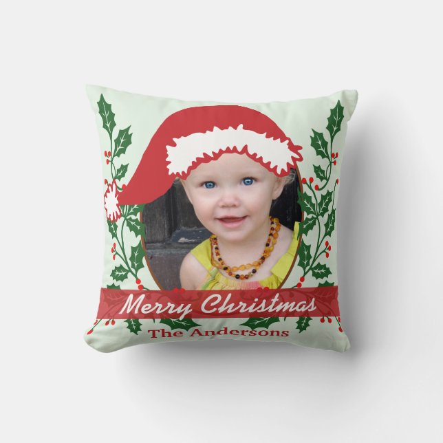 Custom Santa Hat to Personalise Cushion (Front)
