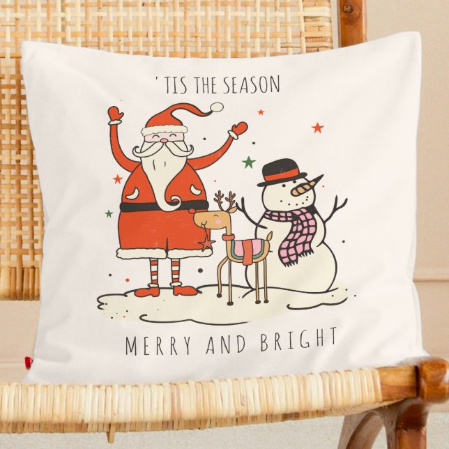 Custom Santa Snowman Reindeer Star Christmas Hygge Cushion (Creator Uploaded)