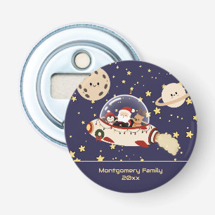 Custom Santa Spaceship Christmas Bottle Opener