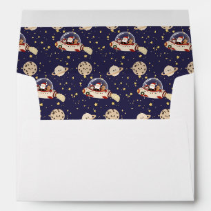 Custom Santa Spaceship Christmas Envelope