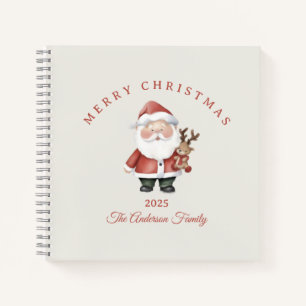 Custom Santa watercolor Christmas vibe gift Notebook