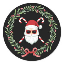 Custom Santa Wreath Cross Canes Christmas Holiday