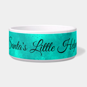 Custom Santa's Bottle Helper Green Pet Bowl