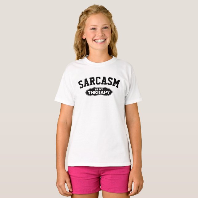 Custom Sarcasm is my therapy personalised gift T-Shirt (Front Full)