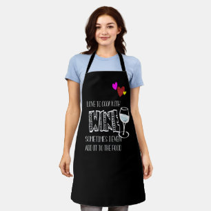 Custom Sassy Cook With Wine Personalised Black Apron