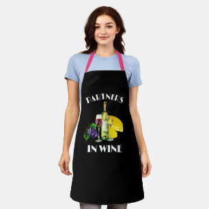 Custom Sassy Partners in Wine Personalised Black Apron