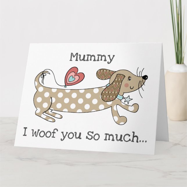 Custom Sausage Dog Dachshund Mother's Day Card (Front)