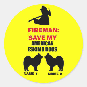 Custom Save My American Eskimo Dogs Classic Round Sticker