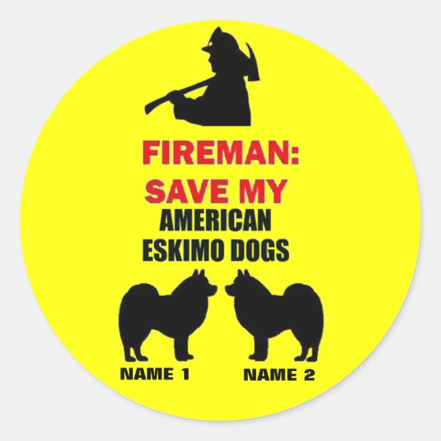 Custom Save My American Eskimo Dogs Classic Round Sticker (Front)