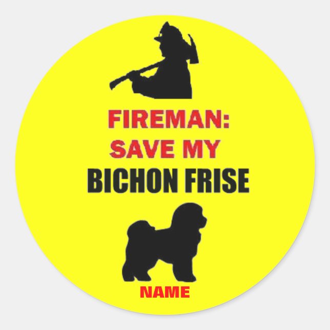 Custom Save My Bichon Frise Classic Round Sticker (Front)