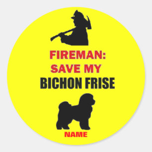 Custom Save My Bichon Frise Classic Round Sticker
