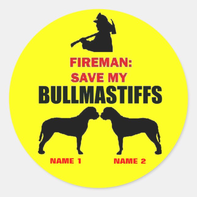 Custom Save My Bullmastiffs Classic Round Sticker (Front)