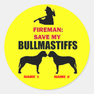 Custom Save My Bullmastiffs Classic Round Sticker