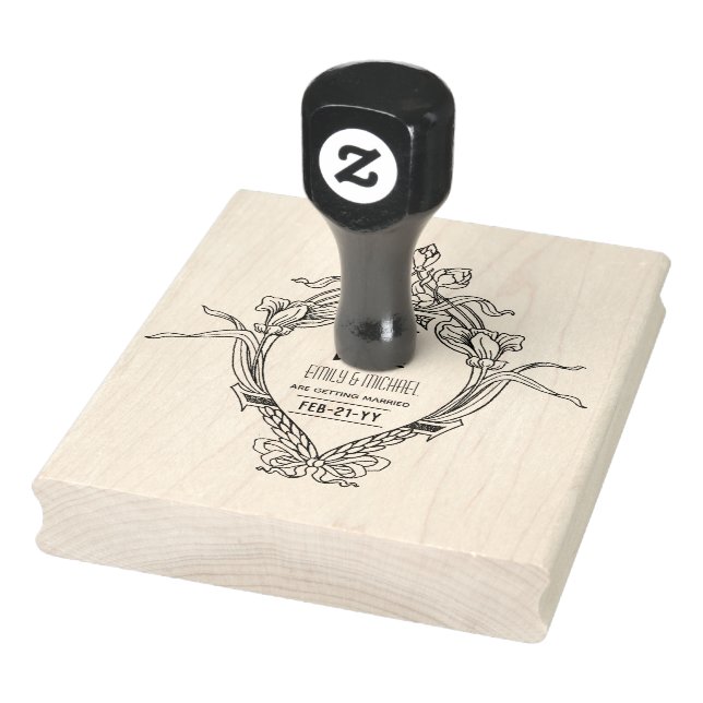 Custom Save the Date ART DECO Gatsby Style Rubber Stamp (Stamp)