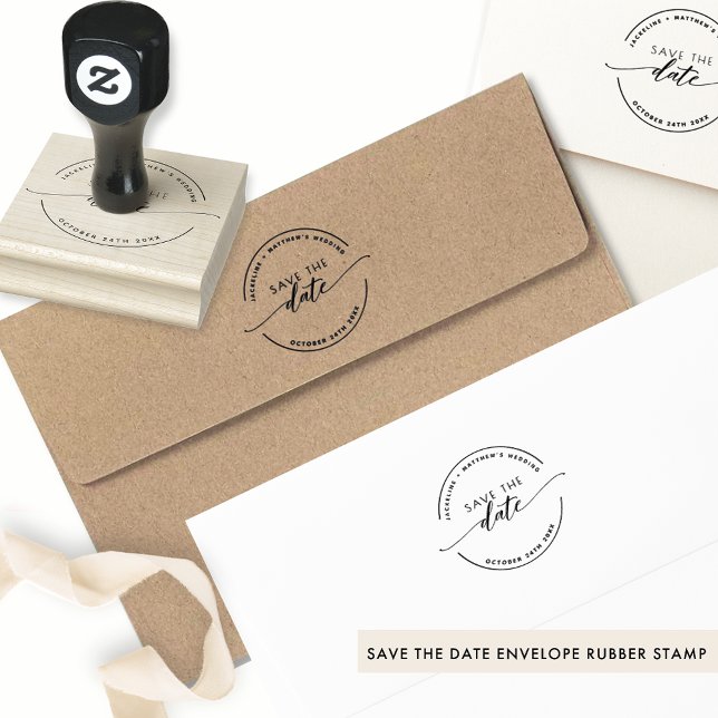 Custom Save the Date, Elegant Modern Script, Rubber Stamp (Creator Uploaded)