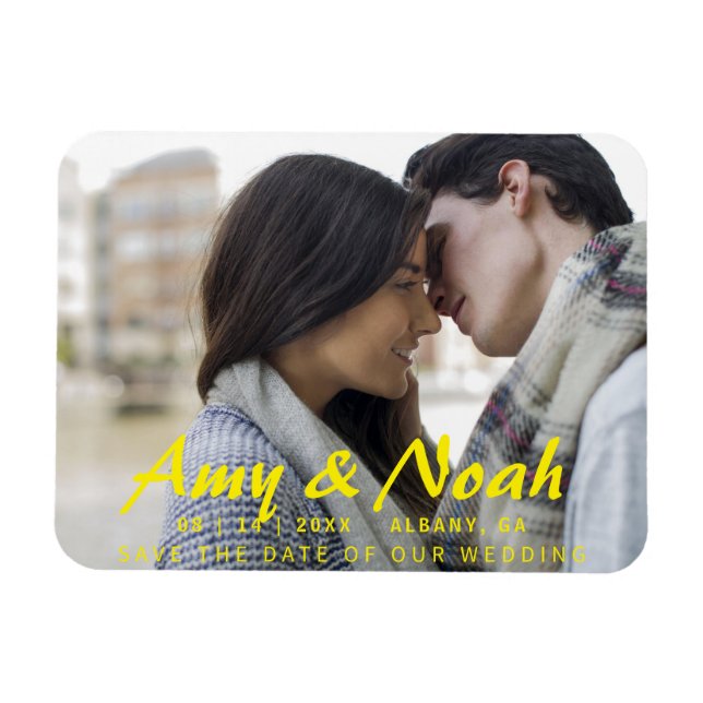 Custom Save The Date Magnet - Photo & Text (Horizontal)