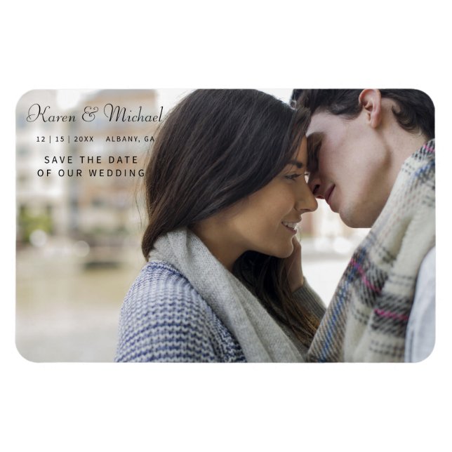Custom Save The Date - Personalised Flexible Photo Magnet (Horizontal)