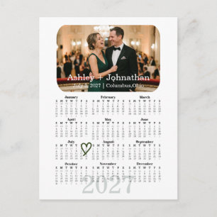 Custom Save the Date Photo 2027 Calendar Postcard