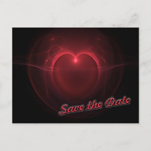 Custom Save the Date Red Lighted Heart Postcard