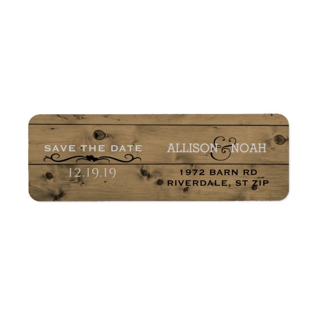 Custom Save the Date | Rustic Barn Wood  Wedding (Front)